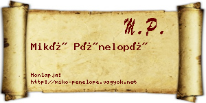 Mikó Pénelopé névjegykártya